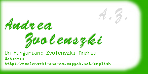 andrea zvolenszki business card